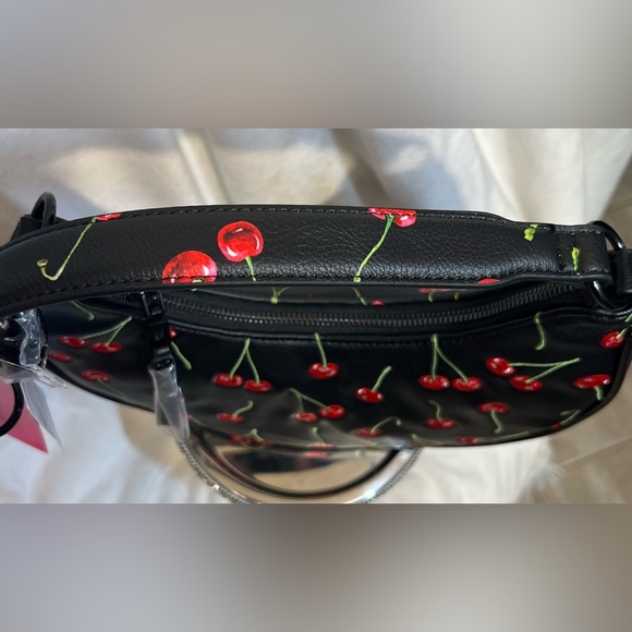 🖤🍒 Betsey Johnson Cherry On-Top Shoulder Bag with cute Cherry bag charm🍒🖤NWT - Picture 14 of 17